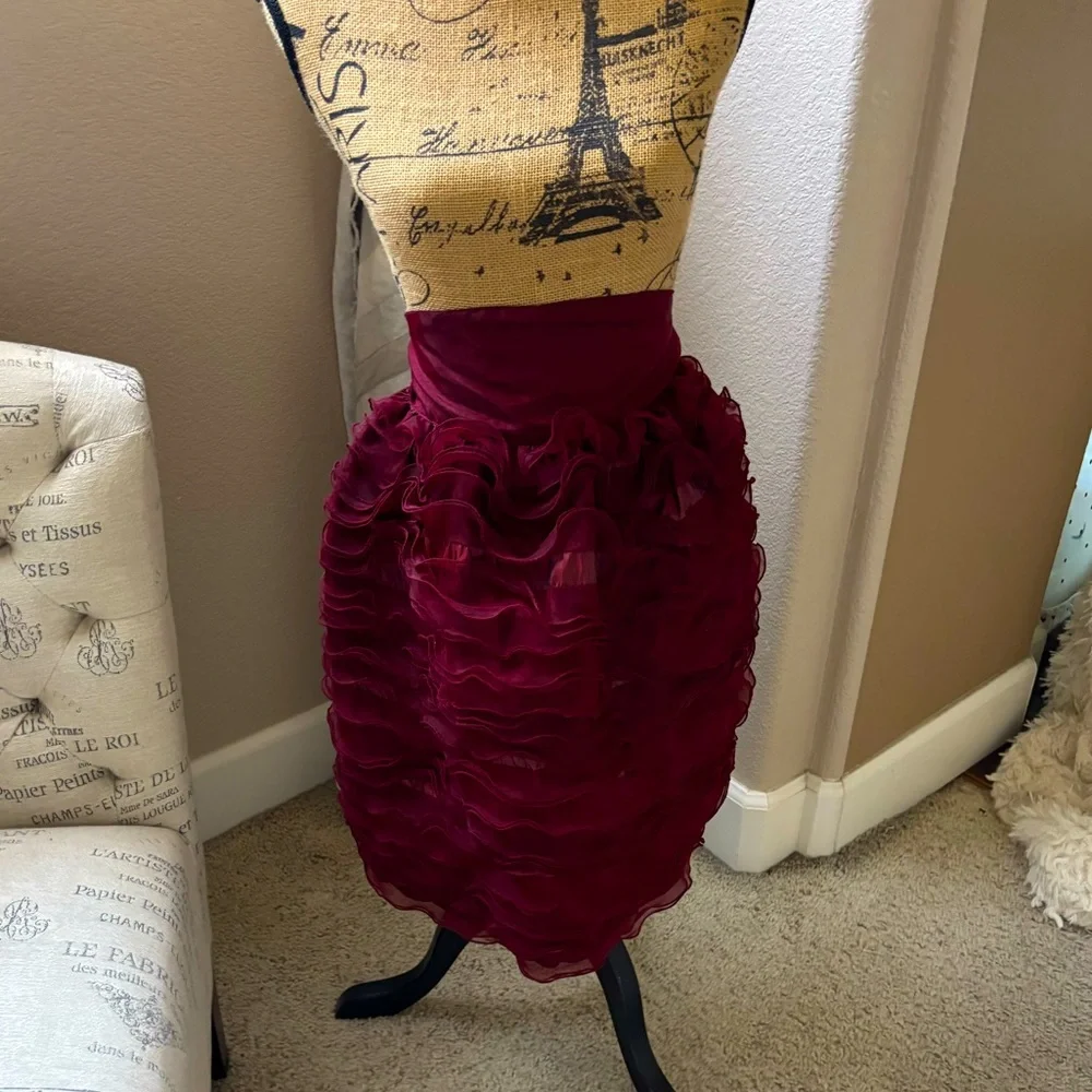Feminine ruffle wide waistband apron